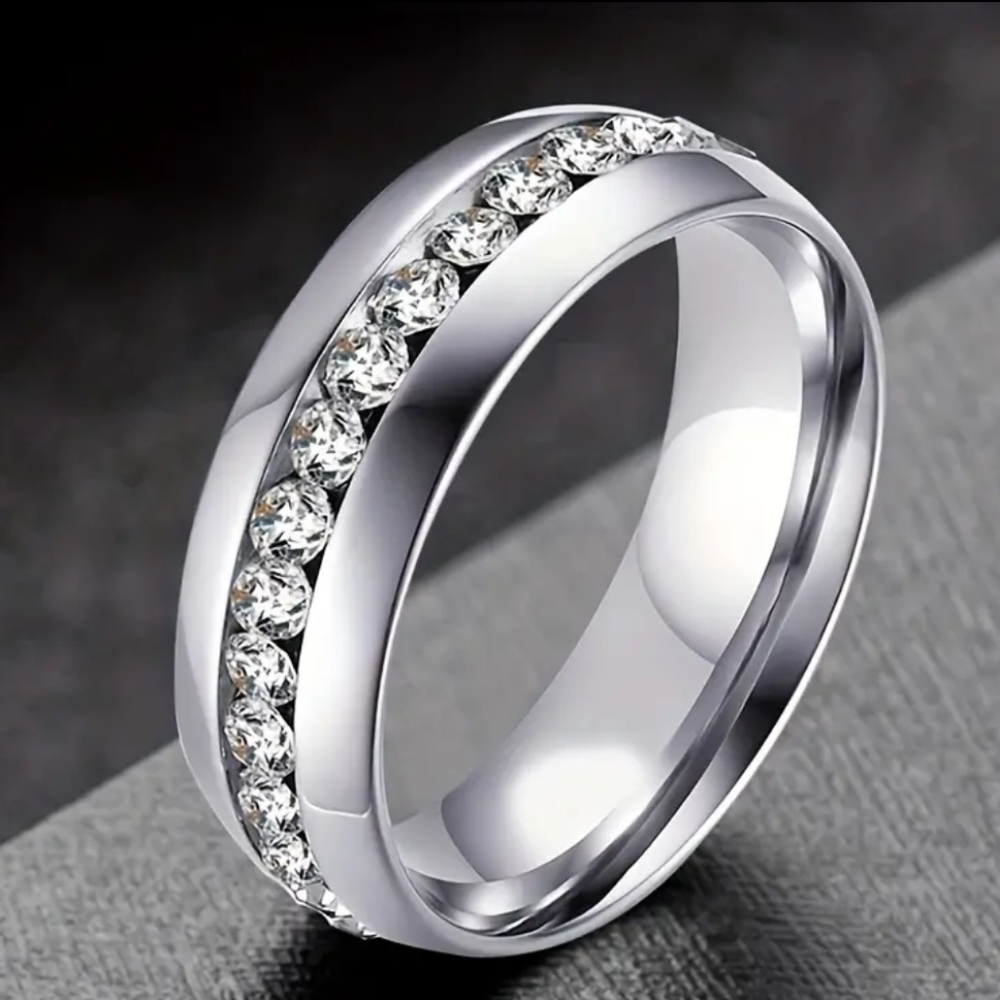 Men's Diamond Wedding Band CZ